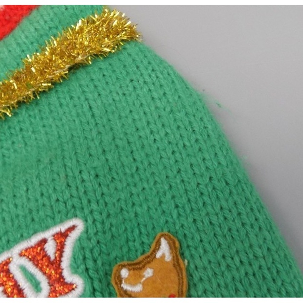 Dog Sweater Christmas Size Small Holiday Hot Mess Merry & Bright 15" Long Ugly - Picture 9 of 11